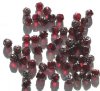 50 6mm Triangle Faceted Red, Silver Tipped with Coated Ends